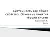 Системность, как общее свойство. Основные понятия теории систем