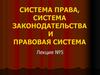 Система права, система законодательства и правовая система