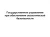 Государственное управление при обеспечении экологической безопасности