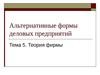 Альтернативные формы деловых предприятий. Тема 5. Теория фирмы