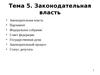 Тема 5. Законодательная власть