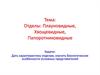 Отделы: Плауновидные, Хвощевидные, Папоротниковидные