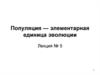 Популяция — элементарная единица эволюции. (лекция 5)