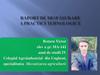 Raport de desfășurare a practici tehnologice