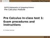 Pre calculus in-class test 1: exam procedures and instructions