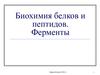 Белки и пептиды. Ферменты