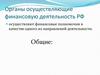 Органы, осуществляющие финансовую деятельность РФ