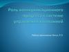 Роль коммуникационного процесса в системе управления компанией