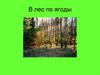 В лес по ягоды