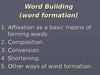 Word Building (word formation)