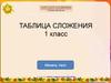 Таблица сложения. (1 класс)