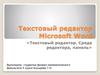 Текстовый редактор Microsoft Word