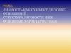 Личность как субъект деловых отношений. Структура личности и ее основные характеристики