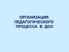 Образовательный процесс в ДОУ