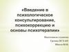 Введение в психологическое консультирование, психокоррекцию и основы психотерапии