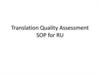 Translation Quality Assessment SOP for RU