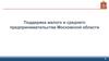 Поддержка малого и среднего предпринимательства Московской области