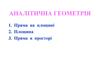 Пряма на площині. Площина. Пряма в просторі