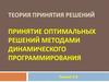Теория принятия решений принятие оптимальных решений методами динамического программирования