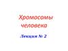 Хромосомы человека. Лекция № 2