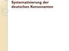 Systematisierung der deutschen Konsonanten