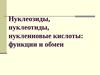 Нуклеозиды, нуклеотиды, нуклеиновые кислоты: функции и обмен
