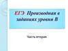 ЕГЭ. Производная в заданиях уровня В. 2 часть