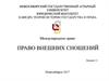 Международное право. Право внешних сношений. (Лекция 11)