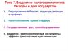 Бюджетно- налоговая политика. Расходы и долг государства