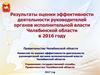 Оценки эффективности работы руководителей органов исполнительной власти в Челябинской области