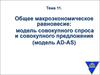 Общее макроэкономическое равновесие: модель совокупного спроса и совокупного предложения (модель AD-AS)