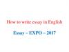 How to write essay in English
