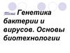Генетика бактерии и вирусов. Основы биотехнологии