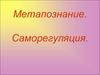Метапознание. Саморегуляция