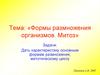 Формы размножения организмов. Митоз