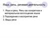 Язык, речь, речевая деятельность