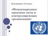 Международные правовые акты и контролирующие организации в области охраны окружающей среды