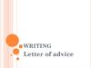 Writing. Letter of advice