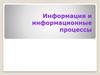 Информация и информационные процессы
