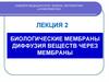 Биологические мембраны. Диффузия веществ через мембраны