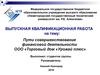 Пути совершенствования финансовой деятельности ООО Торговый дом «Урожай плюс»