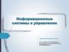Информационные системы в управлении