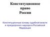 Конституционное право России Конституционные основы судебной власти и прокурорского надзора в РФ. (Тема 12)