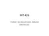 Turkey-EU relations. Major obstacles. INT 426