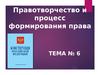Правотворчество и процесс формирования права. (Тема 6)