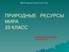 Природные ресурсы мира (10 класс)