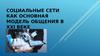 Социальные сети, как основная модель общения в XXI веке