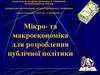Мікро- та макроекономіка для розроблення публічної політики
