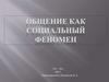 Общение как социальный феномен