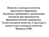 Понятие о контроле качества продукции в фармации. Основные требования к организации контроля при производстве фармпрепаратов